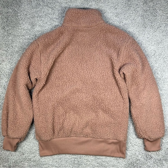American Eagle Sweater Womens Extra Small Pullover Dusty Rose Sherpa Half Zip - Picture 3 of 3